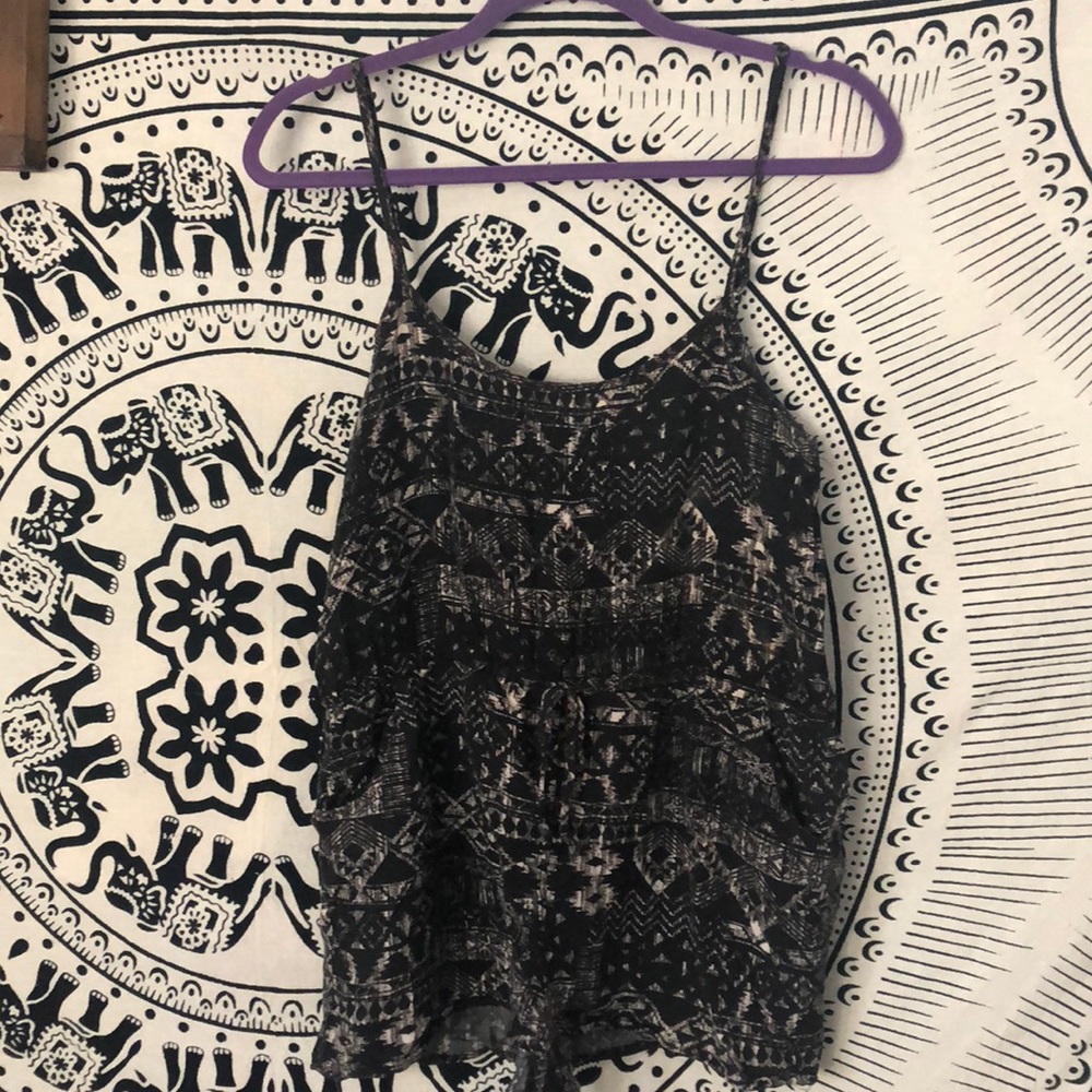 Black printed romper